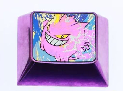 Pok é mon series, gengar 1.25U、1.5U、1.75U， Titanium alloy personalized keycaps, anime and game culture creative metal decorative art keycaps