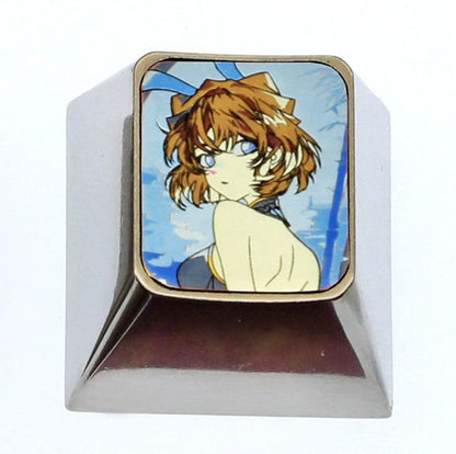 Detective Conan, Anita Hailey doujin， Rabbit girl style, 1U titanium alloy personalized keycap, anime game metal carved keycap