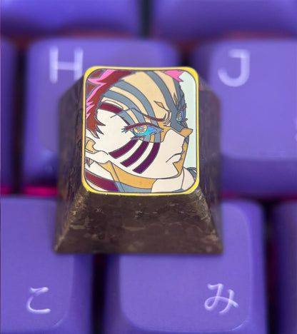 Demon Slayer: Kimetsu no Yaiba, Kochou Shinobu, Akaza, 1U titanium alloy personalized keycaps, anime game decorative keycaps
