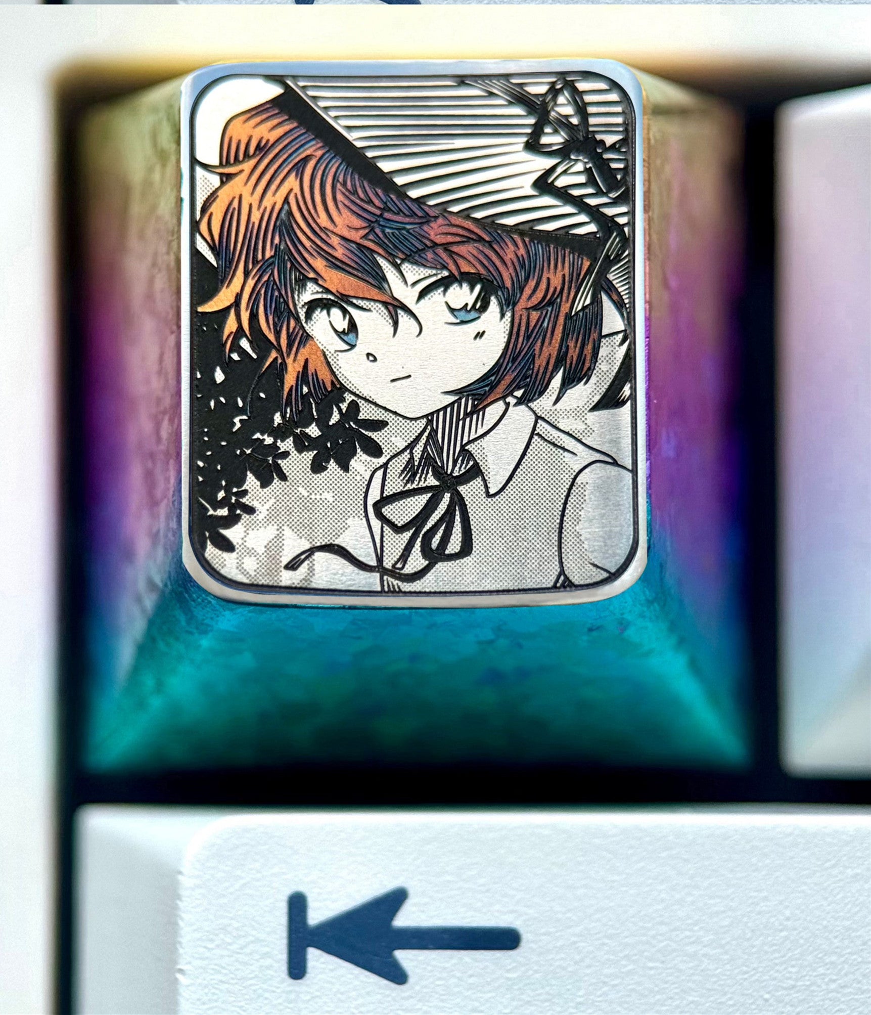 Detective Conan, Anita Hailey1U titanium alloy personalized keycaps, anime and game peripheral cultural and creative metal keycaps