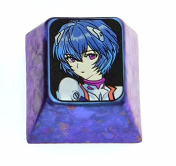 EVA, 1U titanium alloy personalized keycaps Asuka, Ayanami Rei, anime character peripheral metal art keycaps