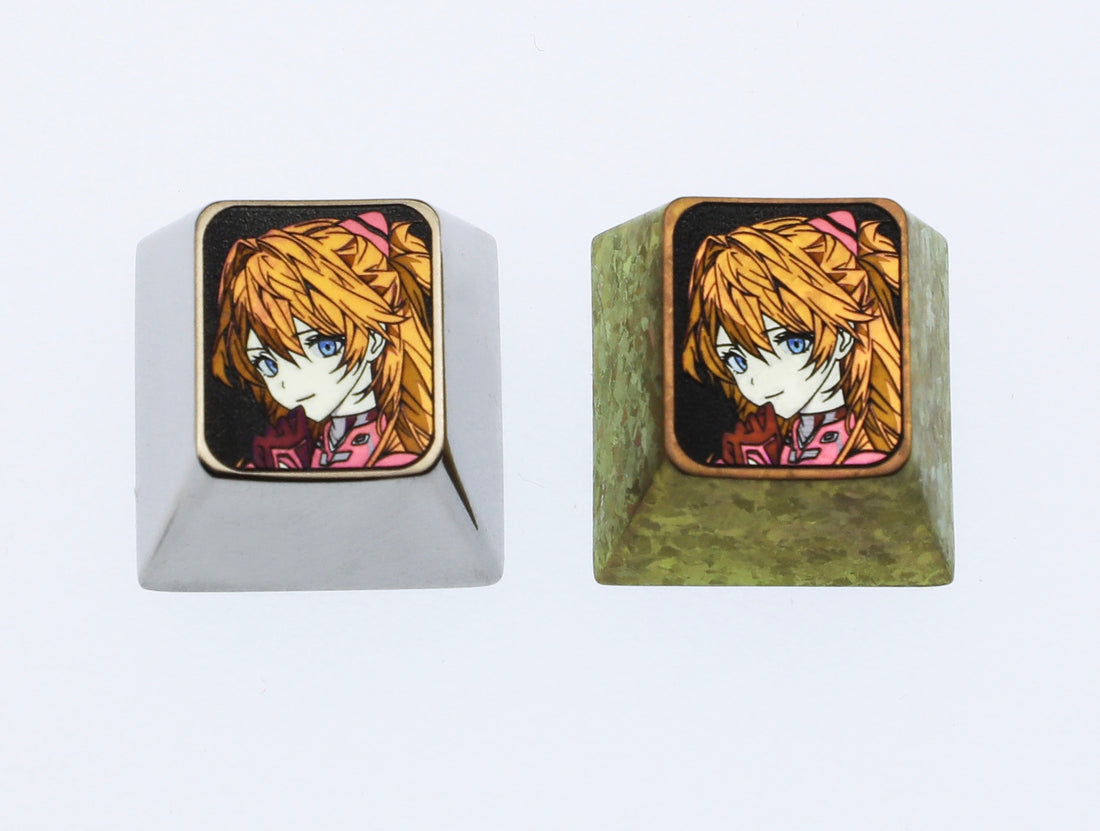 EVA,The most beautiful Asuka, 1U personalized keycap, titanium alloy metal decorative keycap, comic art keycap