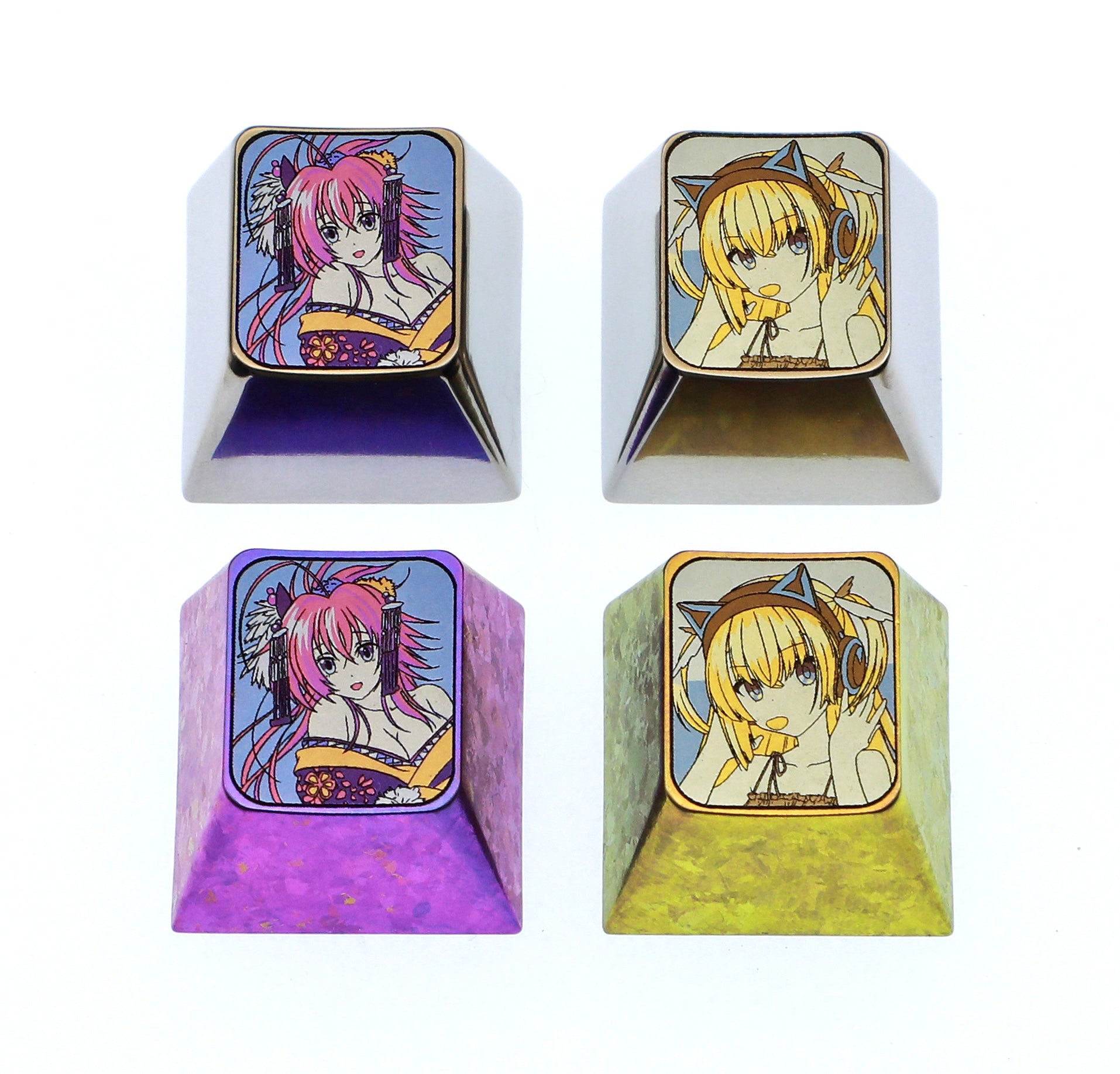 Rias Gremory，Angelic☆Chaos RE-BOOT! ， 1U titanium alloy personalized keycaps, metal keycaps carved from anime and game characters