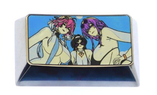 Summer swimsuit series, titanium alloy personalized keycaps 1.5u 1.75u 4u, metal carved keycaps for anime and game characters