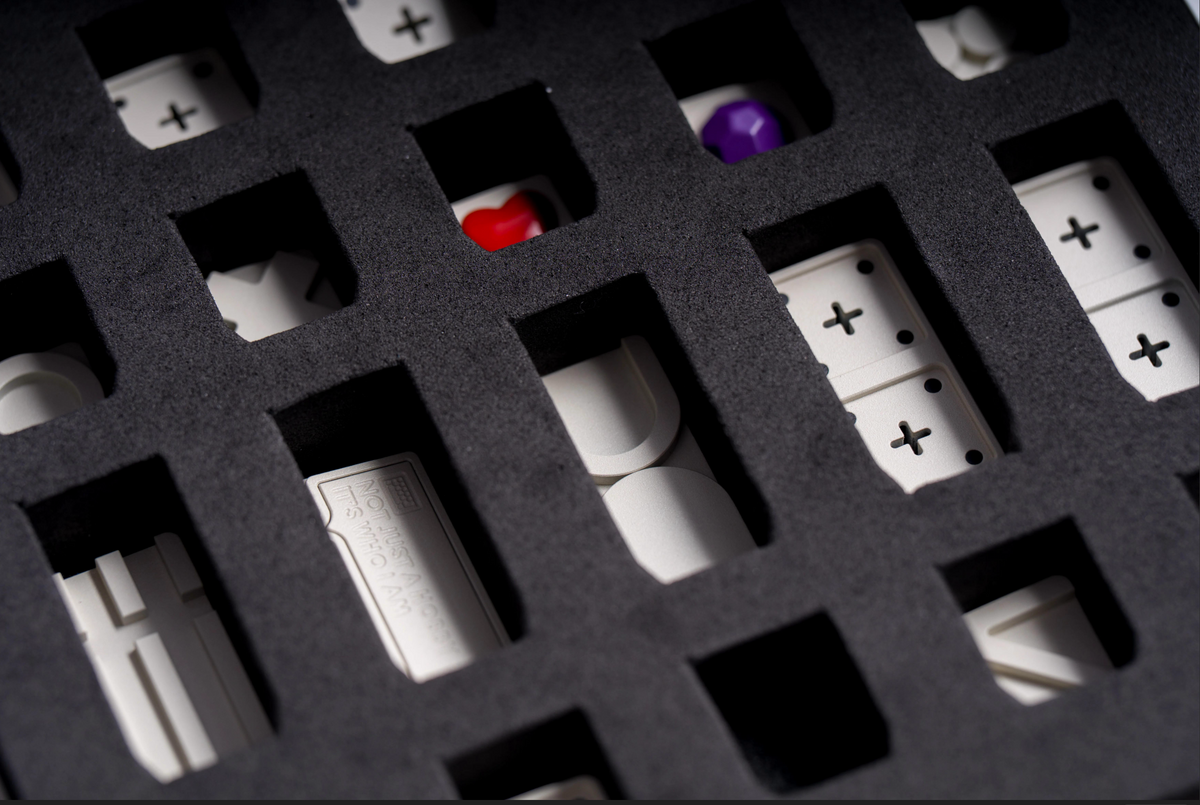 SH2PE Vera Metal Personalized Keycap Combination Set, Metal Simple Pattern Decorative Keycaps