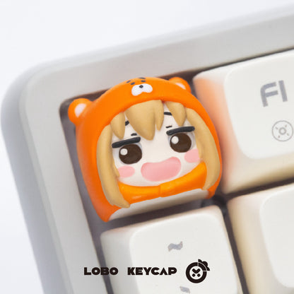 Doma Umaru， Multi colored resin cartoon character personalized keycaps, anime and game cultural creative keycaps, mechanical keyboard decorative keycaps
