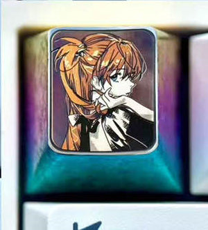 EVA, Elegant Asuka, 1U titanium alloy personalized keycap, anime, gaming, cultural and creative peripheral decorative keycap