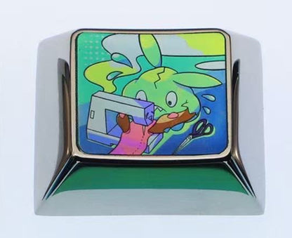 Pok é mon series, Ditto, Dreepy, Trubbish, 1U/1.25U/1.5U titanium alloy personalized keycaps, cute metal carving creative customized decorative keycaps for anime and games