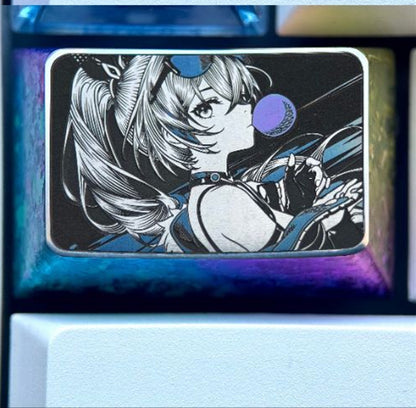 Honkai: Star Rail, Silver Wolf 1.5U Titanium Alloy, Anime Game Metal Carving Art Keycaps
