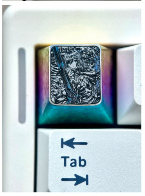 Honkai: Star Rail, Jingliu, 1U titanium alloy precision carved personalized keycaps, anime and game culture creative metal carved keycaps