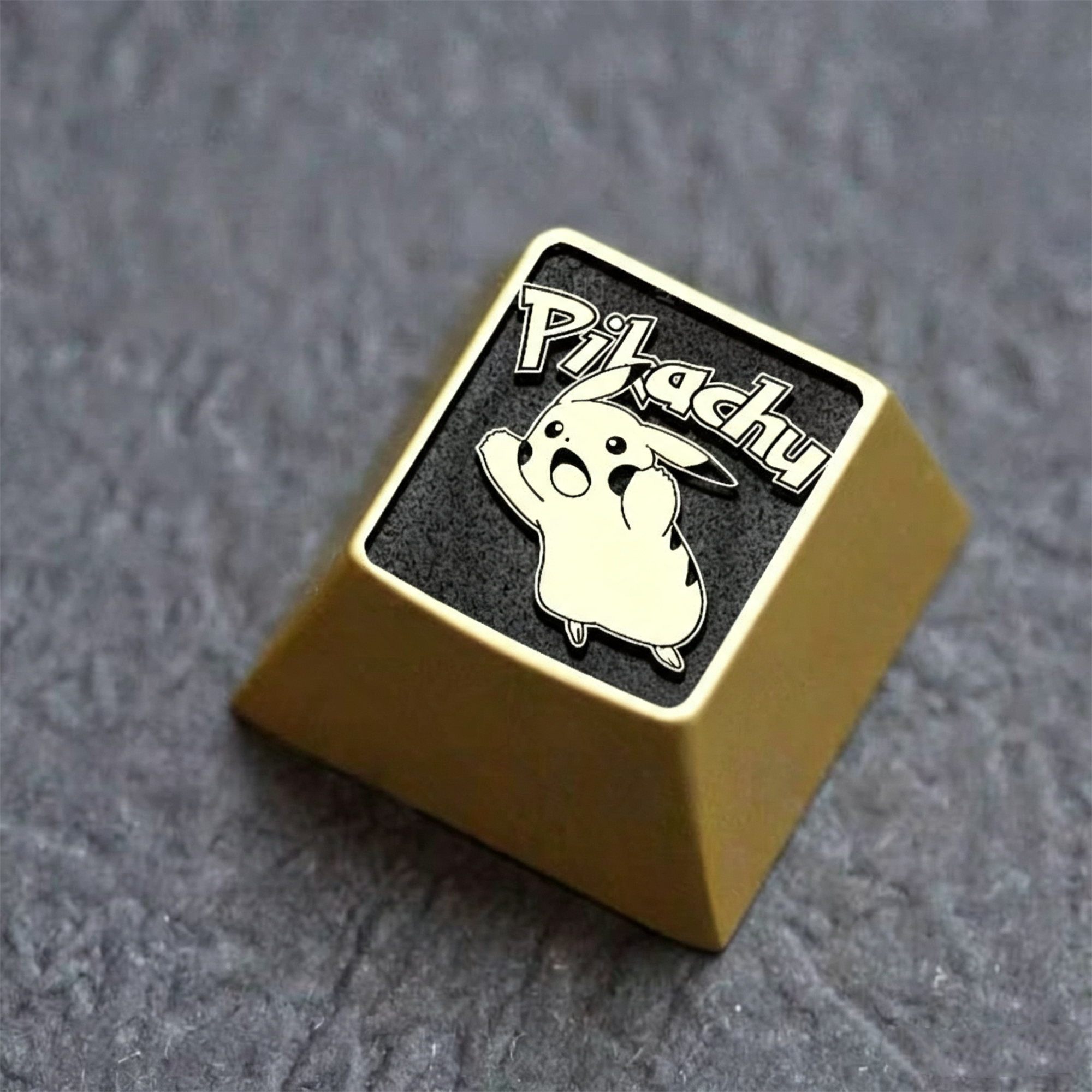 Pikachu Theme Design Metal 1 U, personalized keycaps,  cultural and creative keycaps, mechanical keyboard decorative keycaps