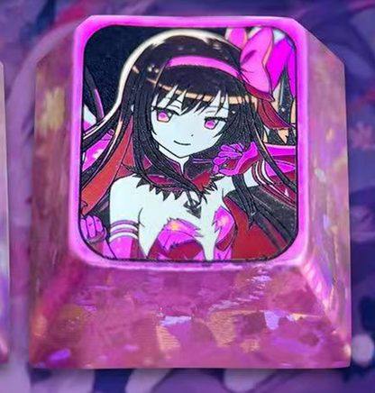 Puella Magi Madoka Magica Theme Design, 1 U titanium alloy personalized keycaps, anime and game cultural creative keycaps, mechanical keycaps decorative keycaps