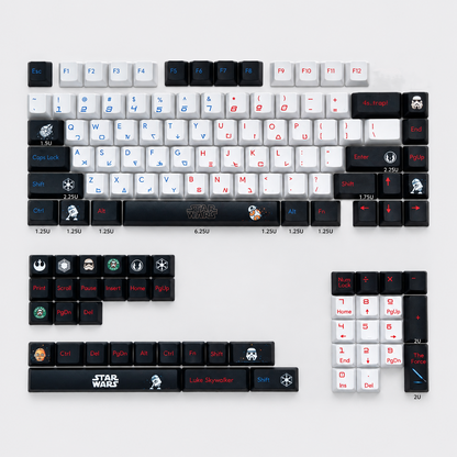 Star Wars Theme PBT Material, Science fiction movies, creative keycap designs for TV series, Mechanical Keyboard Replacement Keycap Set, suitable for 61/64/68/75/84/87/104 Key Mechanical Keyboard
