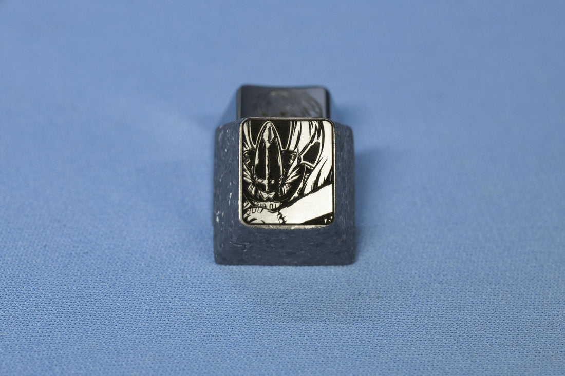 Digimon Adventure, Angemon, Greymon, 1U titanium alloy personalized keycaps, metal decorative keycaps for anime and gaming peripherals