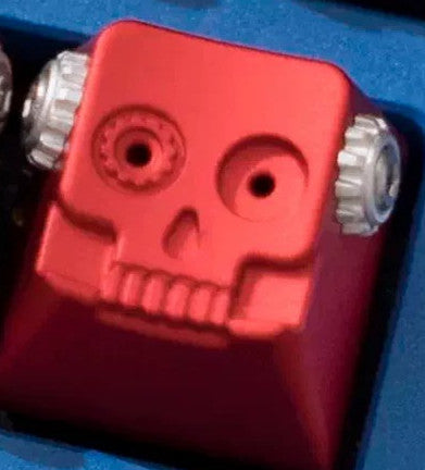Metal skeleton, 3D gear skeleton, aluminum alloy CNC metal anode personalized keycap, mechanical keyboard decorative art keycap