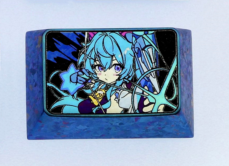 Genshin Impact, Ganyu, R3 tab keys, titanium alloy carved keycaps, personalized keycaps.