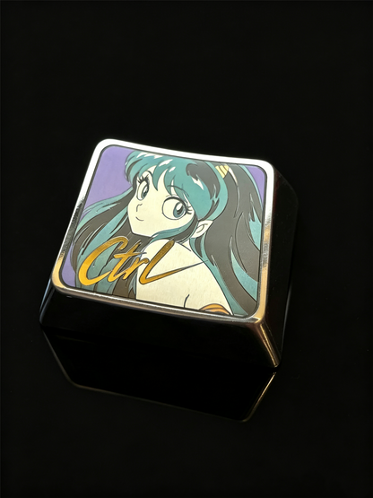 Urusei Yatsura，Lum Invader‌，1.25U CTRL，titanium alloy personalized keycaps, mechanical keyboard metal decorative keycaps, anime and game culture peripheral keycaps