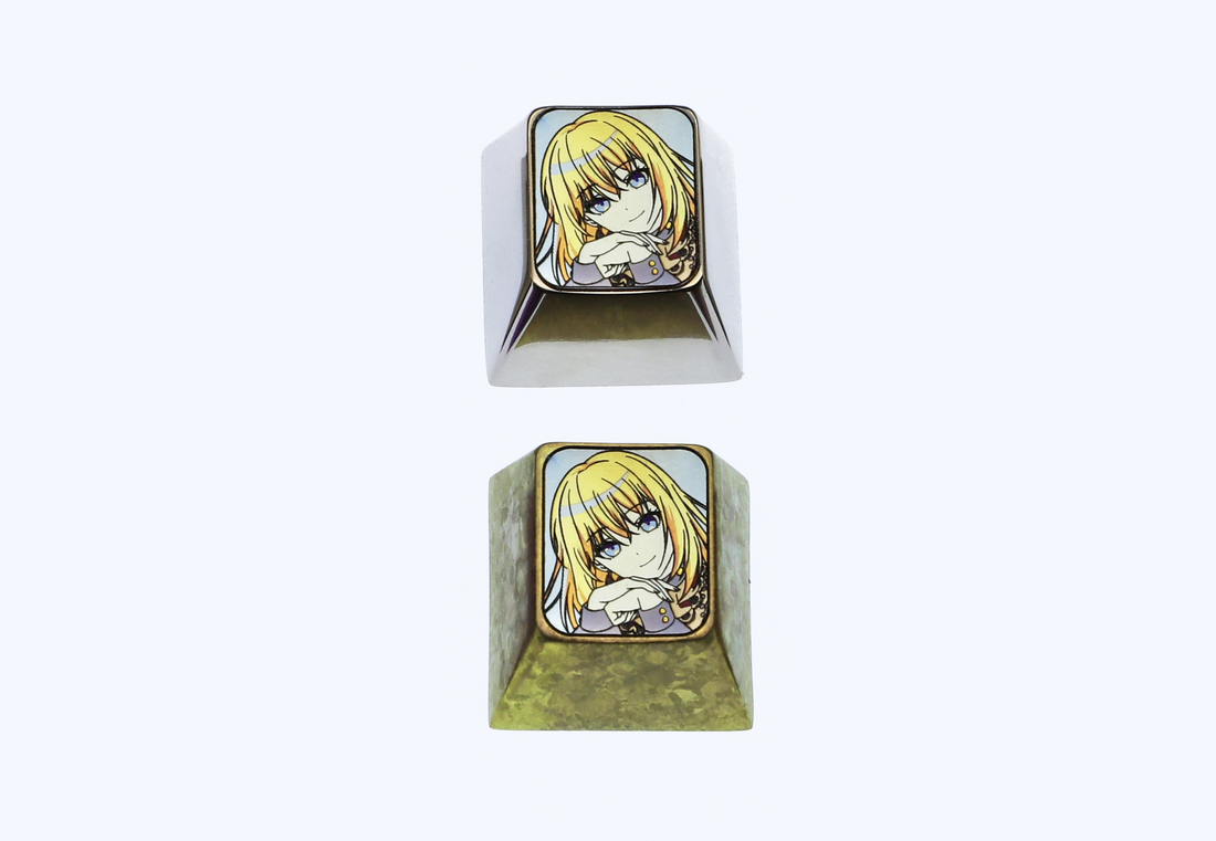 Misumi Hatsune, 1U titanium alloy personalized keycap, anime character metal decorative keycap