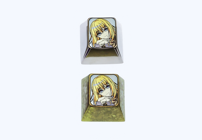 Misumi Hatsune, 1U titanium alloy personalized keycap, anime character metal decorative keycap