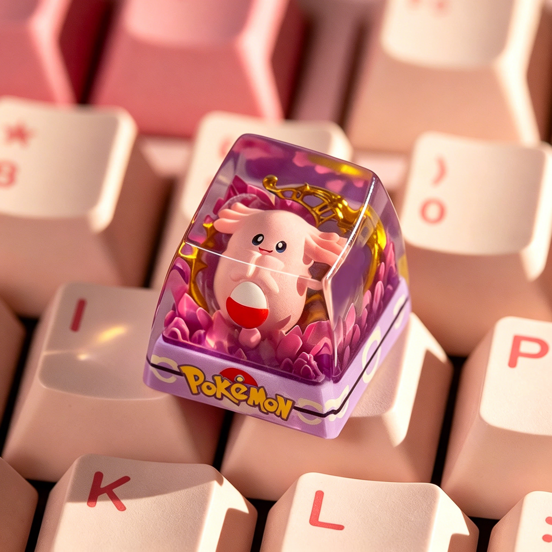 Pok é mon themed crystal dropper personalized keycaps, anime creative culture peripheral mechanical keyboard decorative keycaps