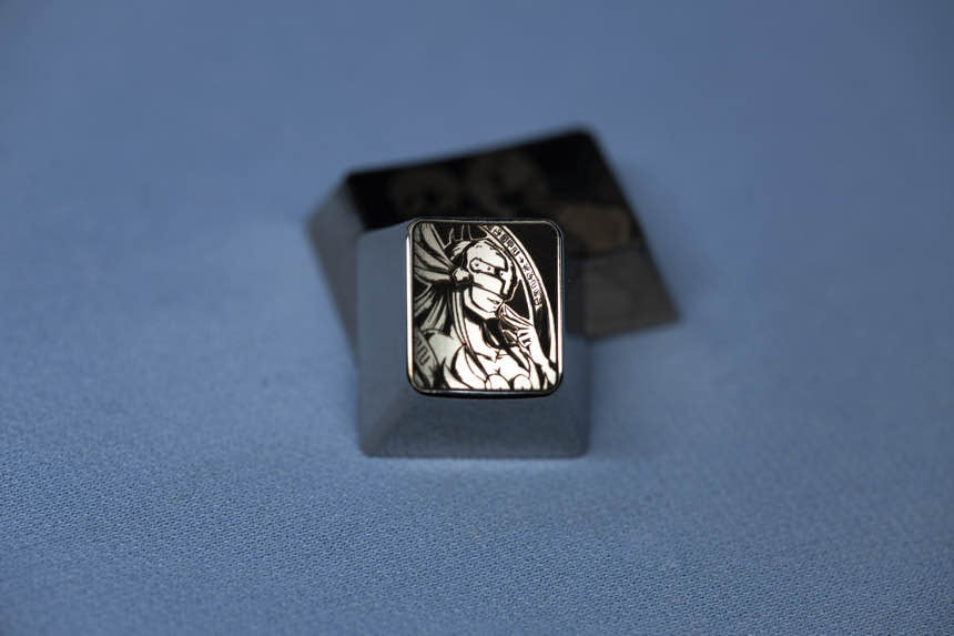 Digimon Adventure series, 1U black and white carved titanium alloy personalized keycaps, anime and game cultural creative decorative art keycaps