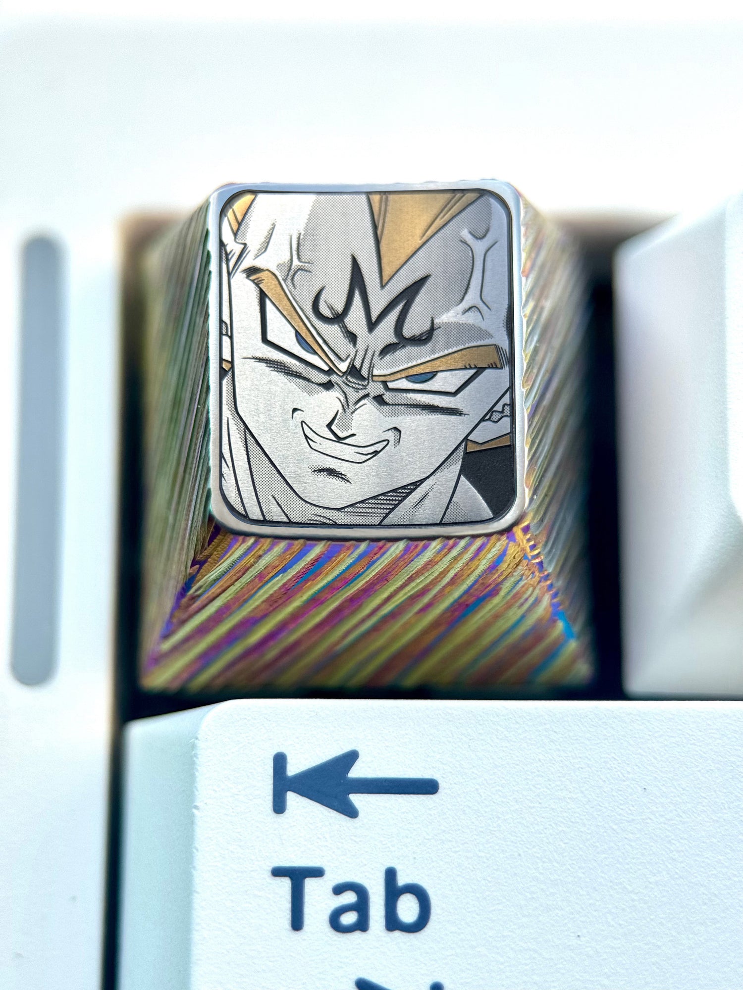 Dragon Ball, Bej ī ta Yonsei, Vegeta IV, 1U titanium alloy personalized keycaps, creatively carved metal keycaps around anime and game characters.
