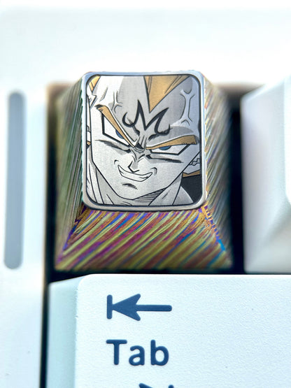 Dragon Ball, Bej ī ta Yonsei, Vegeta IV, 1U titanium alloy personalized keycaps, creatively carved metal keycaps around anime and game characters.
