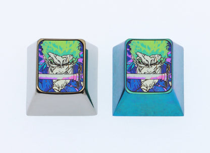 One Piece, Roronoa Zoro, 1U titanium alloy personalized keycaps, anime and game culture creative metal carving decorative keycaps