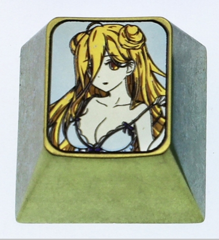 Hoshimiya Mukuro, 1U titanium alloy personalized keycaps, decorative keycaps, keyboard metal keycaps