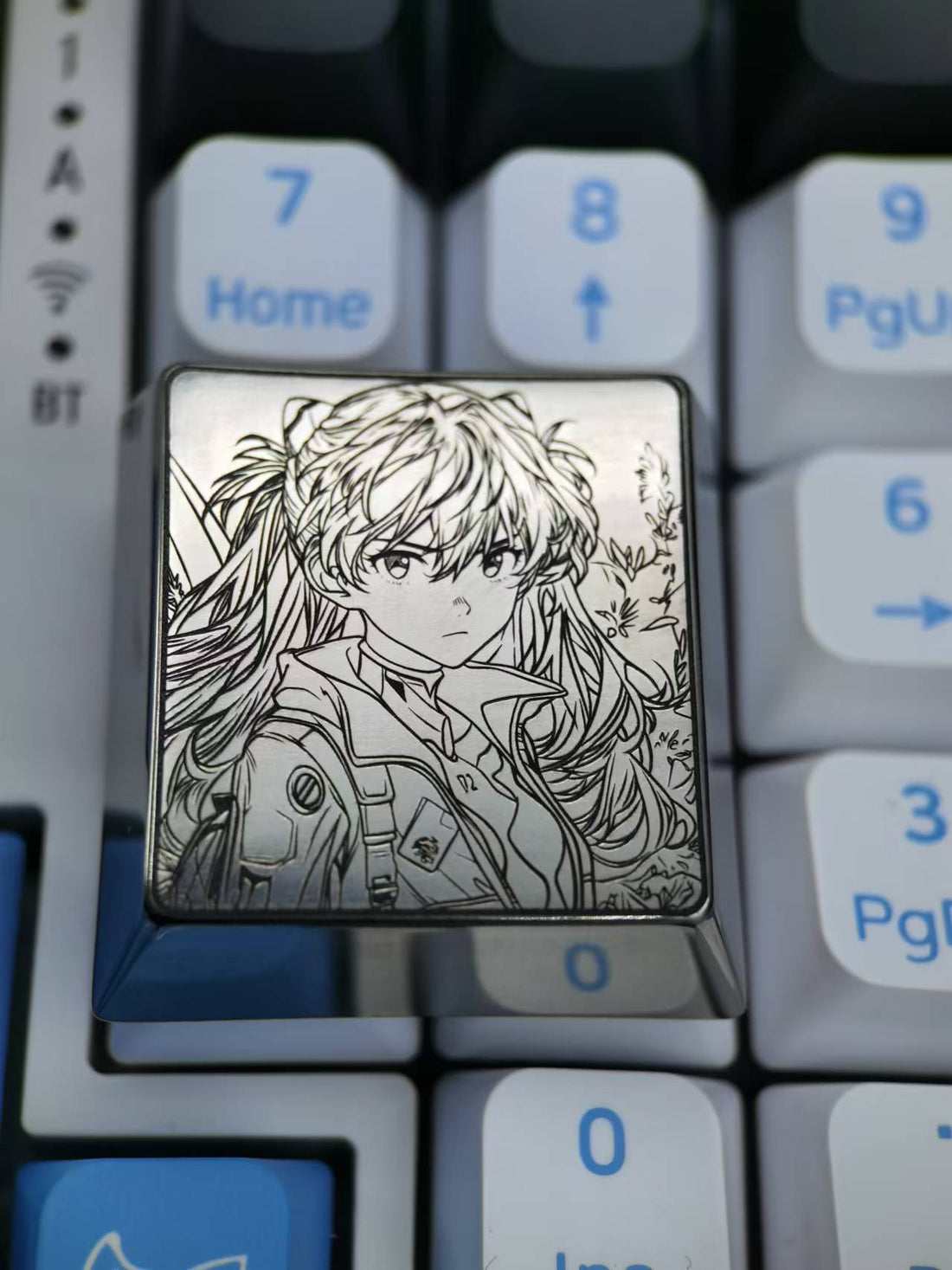 Eva, Asuka 4U, titanium alloy carved personalized keycap, mechanical keyboard decorative keycap