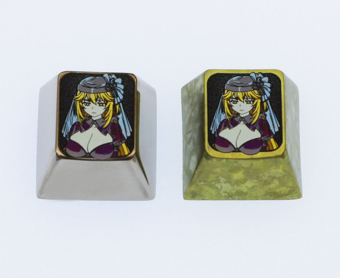 Shokuhou Misaki, 1U titanium alloy personalized keycap, metal decorative art keycap around anime and game characters