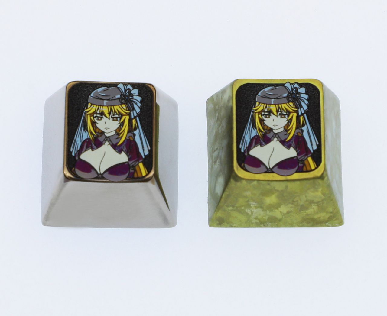 Shokuhou Misaki, 1U titanium alloy personalized keycap, metal decorative art keycap around anime and game characters