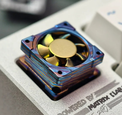 Titanium alloy EDC fan keycaps, titanium alloy movable fan blades, mechanical keyboard decorative keycaps, CNC metal processing customized keycaps