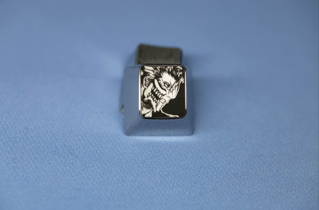 BLEACH series, Grimmjow Jaegerjaques 1U black and white carved titanium alloy personalized keycaps, anime, gaming, cultural and creative decorative art keycaps