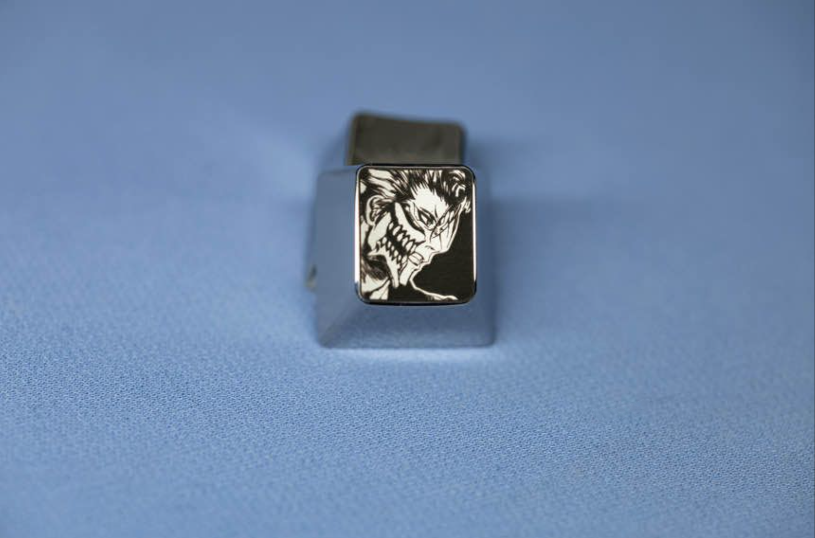 BLEACH series, Grimmjow Jaegerjaques 1U black and white carved titanium alloy personalized keycaps, anime, gaming, cultural and creative decorative art keycaps