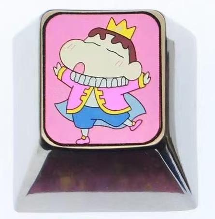 Crayon Shin chan Theme 1U Titanium Alloy Personalized Keycaps, Mechanical Keyboard Decorative Keycaps, Anime Game Creative Culture Peripheral Products Keycaps