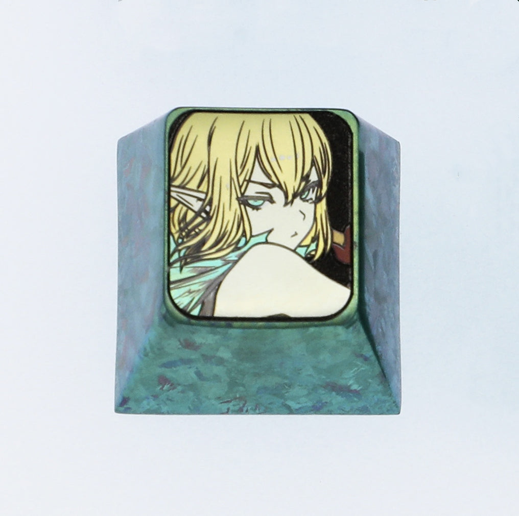 Liu, colored titanium alloy carved personalized keycaps, mechanical keyboard decorative keycaps