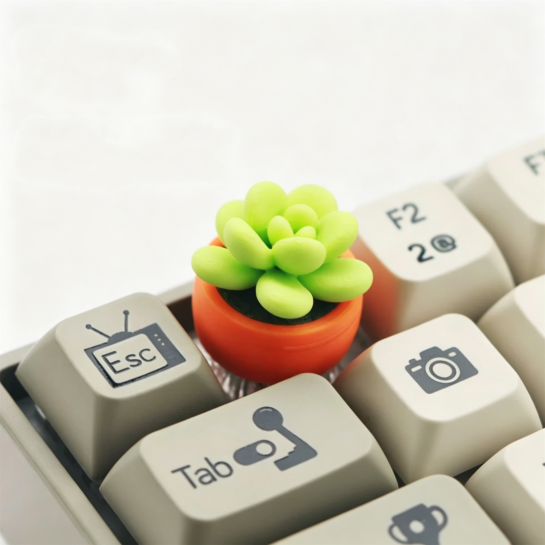 Green candy plants, PLA material resin coated personalized keycaps, mechanical keyboard decorative keycaps, green plant simulation art keycaps