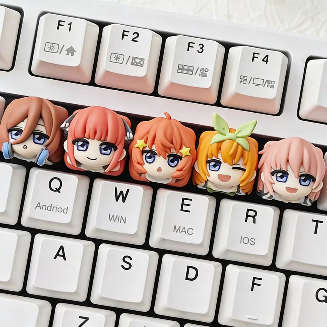 The Quintessential Quintuplets theme design, multi-color resin personalized keycaps, anime and gaming culture peripheral products, mechanical keyboard decoration keycaps