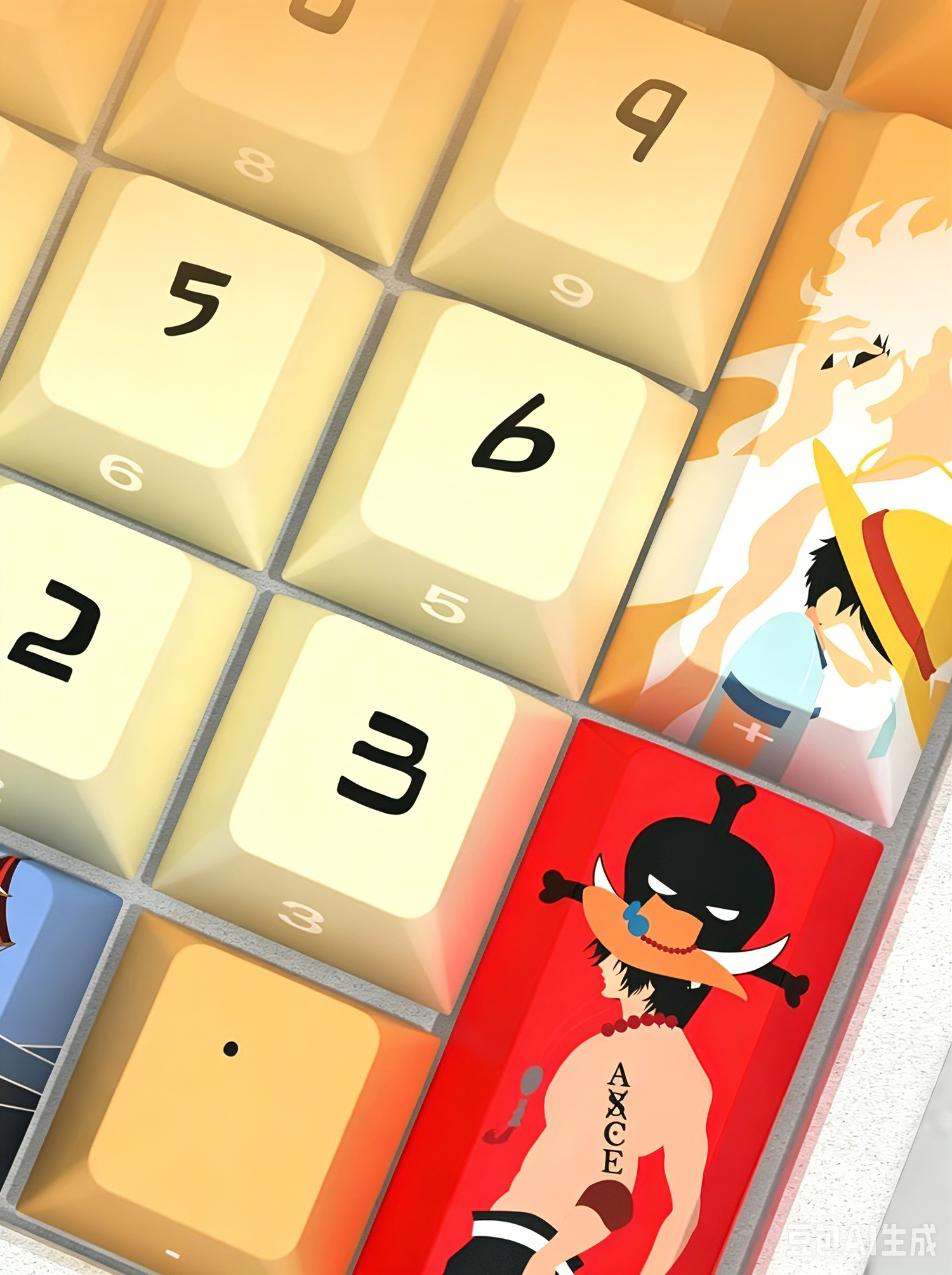 One Piece series, PBT material personalized keycap set, anime and games cultural creative decoration keycap set, compatible with 61/64/68/75/84/87/104 mechanical keyboard