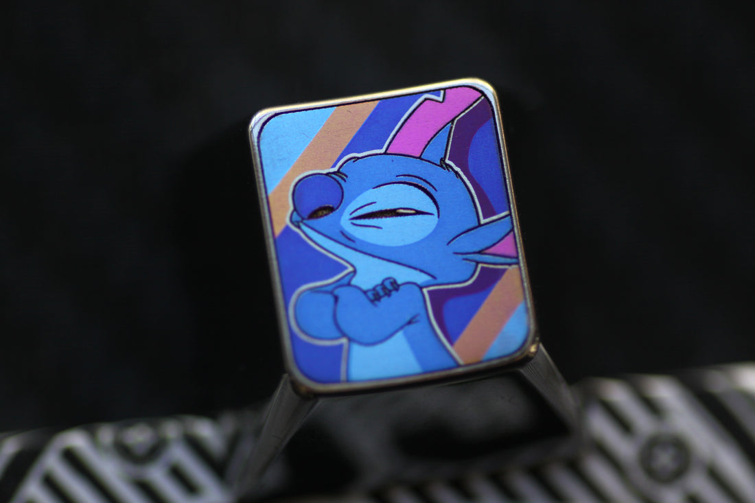 Stitch, Angel 1U Personalized Keycaps, Cartoon Decorative Keycaps, Metal Art Keycaps