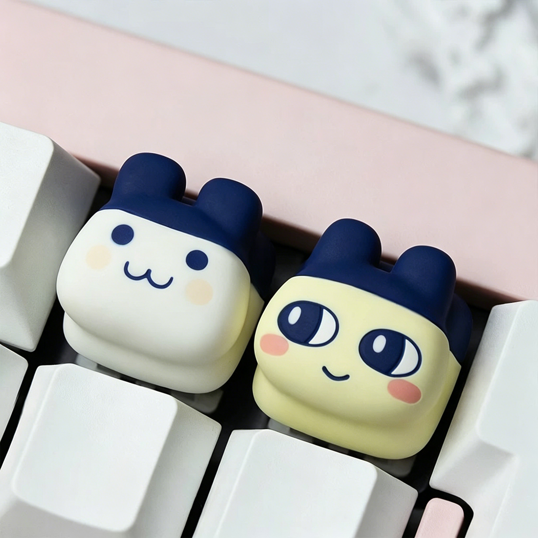 Tamagotchi series, multi-color resin personalized keycaps, Electronic Pet creative peripheral keycaps, mechanical keyboard decorative keycaps