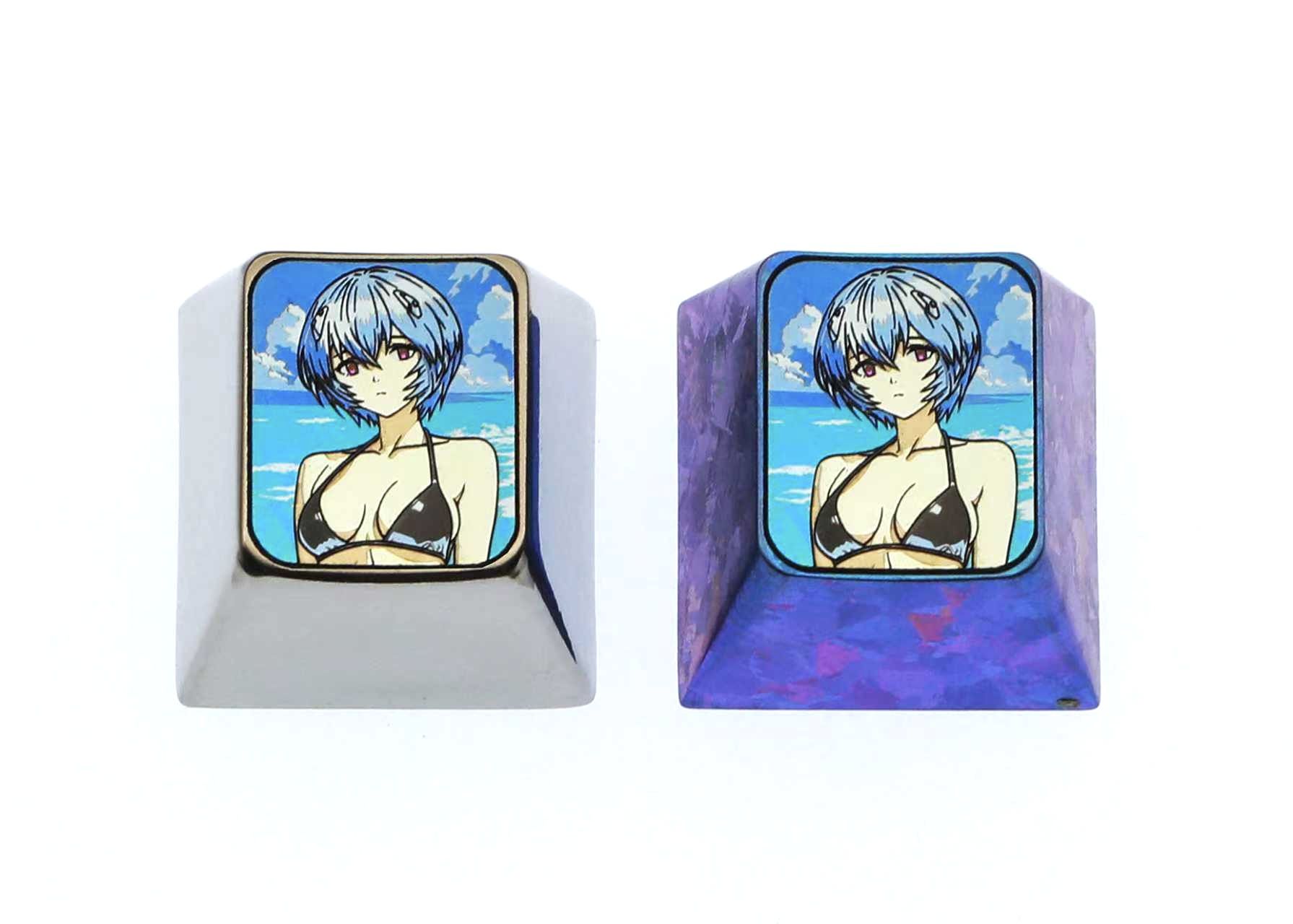 EVA， Ayanami Rei swimsuit, 1U titanium alloy personalized keycap, anime and game cultural creative keycap