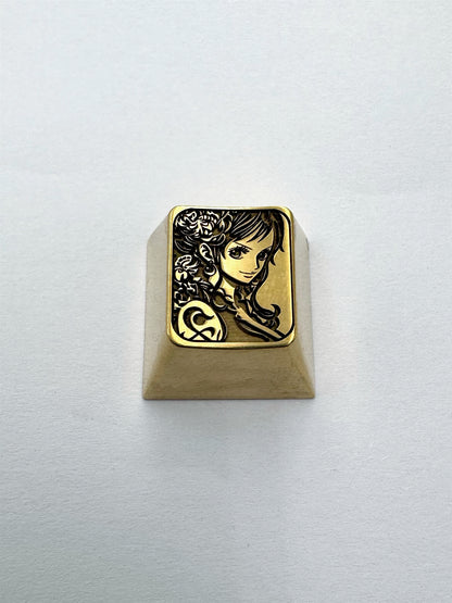 One Piece, brass personalized keycaps, metal keycaps around anime and game characters