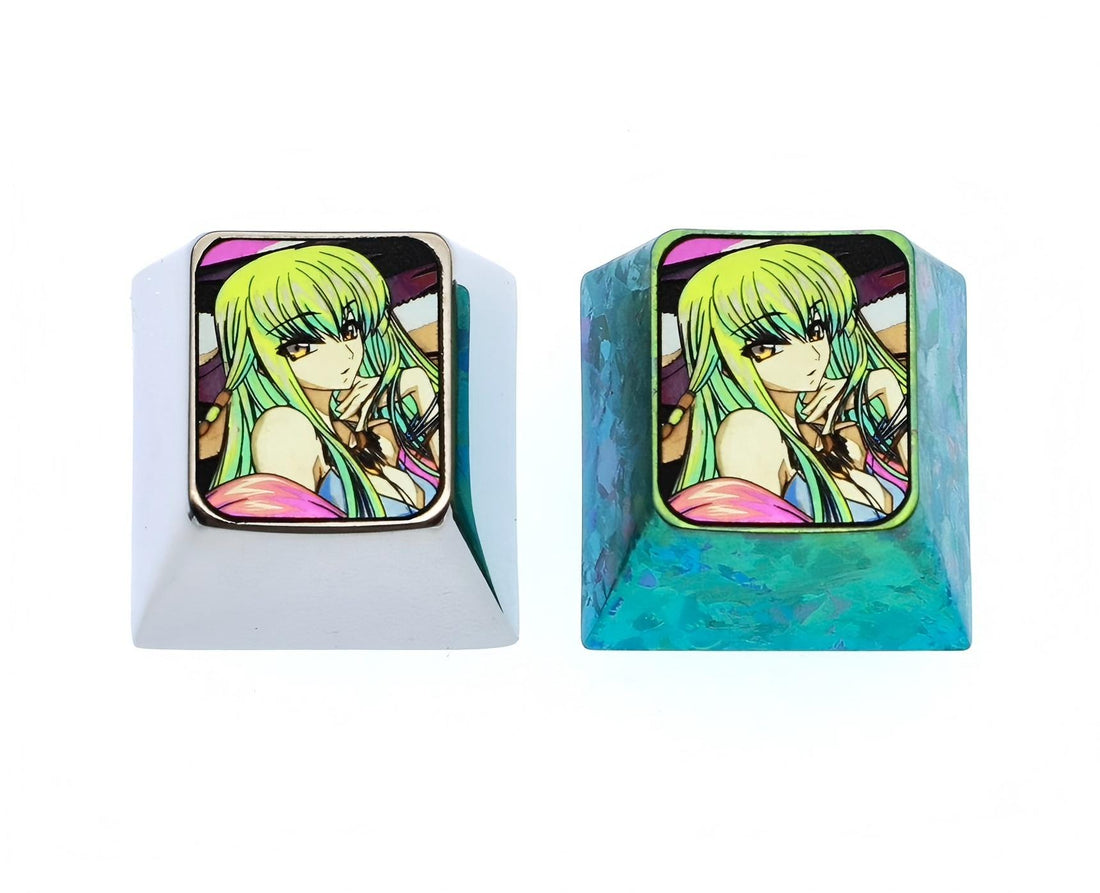 CODE GEASS Lelouch of the Rebellion, C.c 1U titanium alloy personalized keycaps, metal carved keycaps around anime and game characters