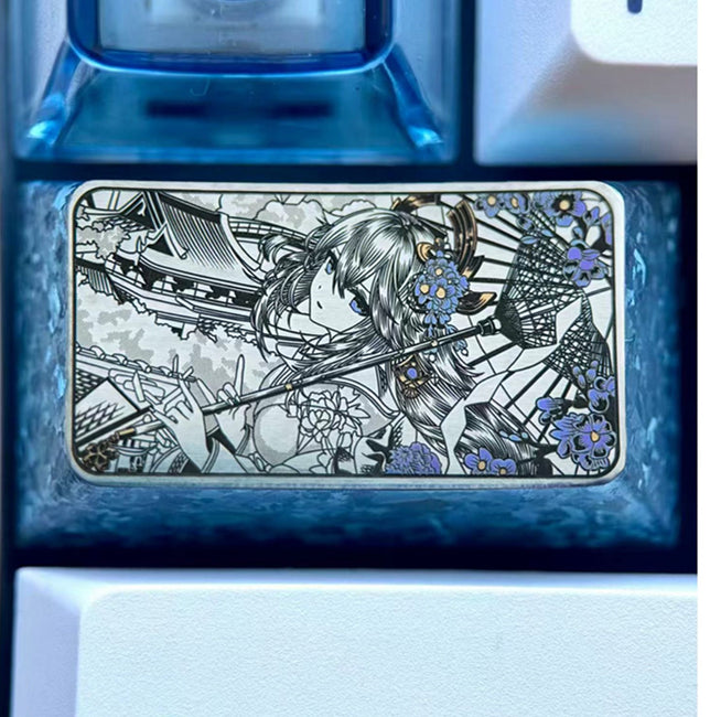 Genshin Impact series, Yae Miko, 1.5U titanium alloy personalized keycaps, anime, gaming, cultural and creative metal carved keycaps