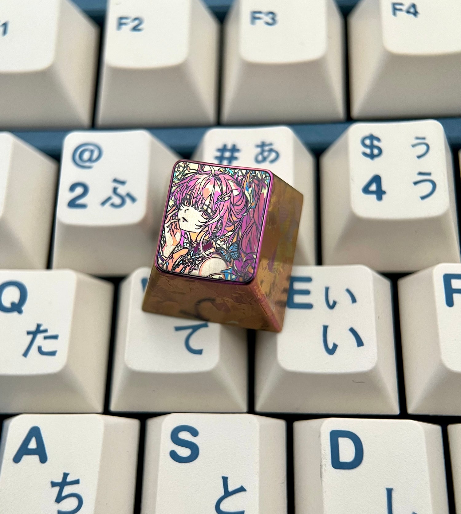 Wuthering Waves，Aemeath，1 U titanium alloy personalized keycaps, anime and game culture creative art keycaps, mechanical keyboard decorative keycaps
