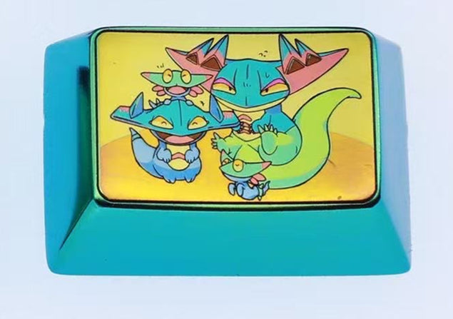 Pok é mon series, Ditto, Dreepy, Trubbish, 1U/1.25U/1.5U titanium alloy personalized keycaps, cute metal carving creative customized decorative keycaps for anime and games