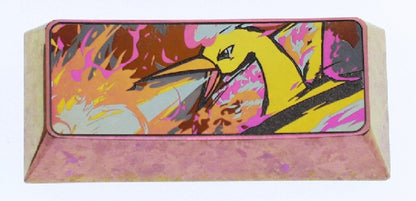 Pok é mon series, 1.75U Pikachu, 2UMwtwo, 2.25U Moltres, titanium alloy personalized keycaps, anime and game metal material decorative keycaps