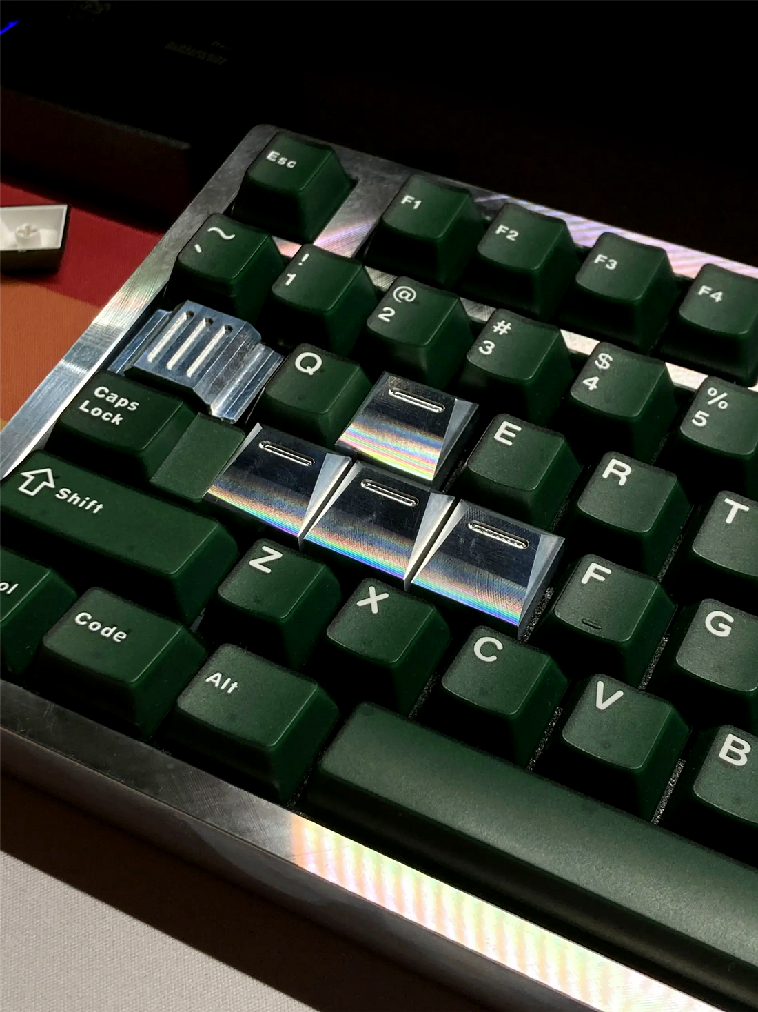 Touch series keycaps with four pieces in raw version, WASD metal with 4 key positions
